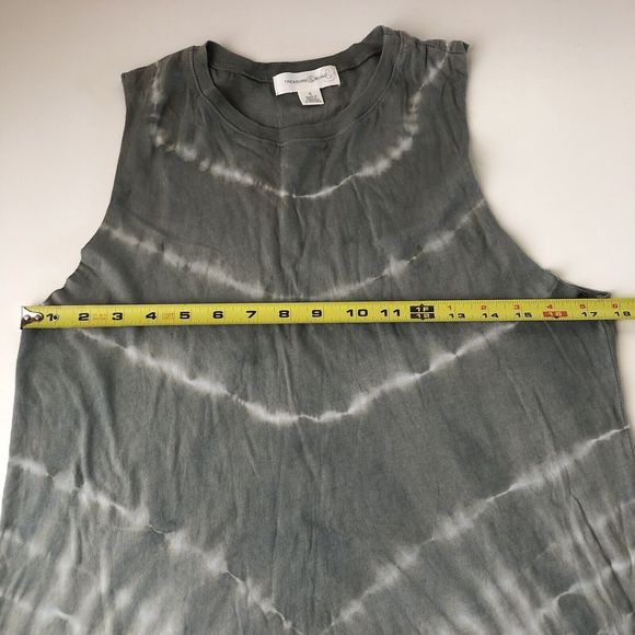 Treasure & Bond  Womens Size Small Cut-Off Sleeve Tank Top Tie Dye Green/White - Picture 10 of 11